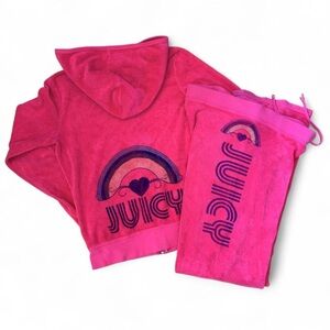 💓 Pink Vintage Juicy Couture Tracksuit Terry Cloth Size Small / Medium
